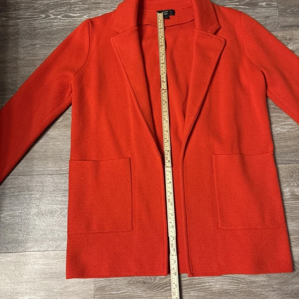 J. Crew Sophie Open Front Sweater Blazer J0244 Red Sz‎ XS Holiday Core Wardrobe